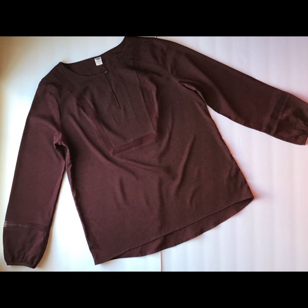 Burgundy long sleeve blouse